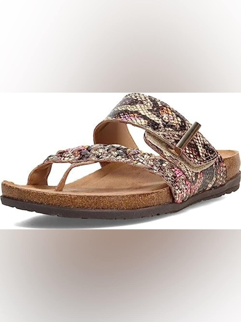 Earth Origins Onida Slip-On Leather Arch Support Multi-Print Snakeskin Embossed